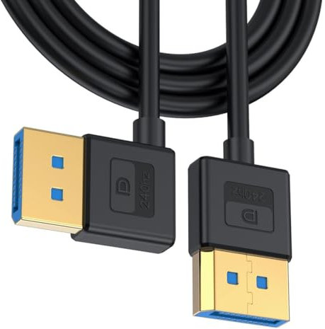 chenyang Câble DisplayPort 1.4 DisplayPort 90 degrés angle droit 8K @ 60Hz 4K @ 240Hz 32,4 Gbps High Speed Câble ultra fin plaqué or 1,0 m