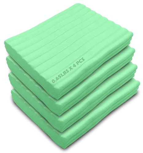 ReArt Knetmasse auf Ölbasis, nicht trocknend, 1,2 kg, nicht härtender, wiederverwendbarer Ton, ungiftig, kein Backen, professionelle Ölbasis, schwefelfreie Modelliermasse (grün)
