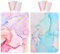 Fächermappe, Ordner für wichtige Dokumente, Akkordeon-Aktenordner, ästhetische Ordner für Schüler, 5 Taschen, Aktenordner für Rechnungen, 2 Stück (Rosa + Cyan)