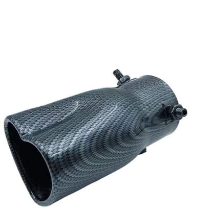 IENQBVL Exhaust End Pipe Auto Zubehör Mode Design Herz Form Stil Edelstahl Carbon Faser Auspuff Tipps Schalldämpfer Endrohr Rohr Geändert Auto Endrohre(Schwarz,Straight)