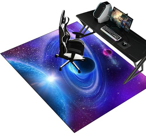 Fzamudng Bürostuhl Unterlage, Gaming Teppich Stuhlunterlage, Bodenschutzmatte bürostuhl, Schutzmatte für Teppichböden 90 x 140 cm, Bodenmatte Stuhlunterlage, schreibtischstuhl unterlage für Laminat