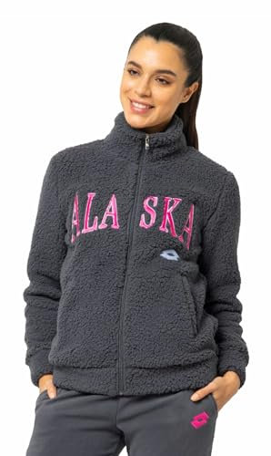 Lotto Tuta in Pile Donna Con Zip Intera - Effetto Agnellato Sherpa - Invernale Termica Completa (6070 Antracite, M)