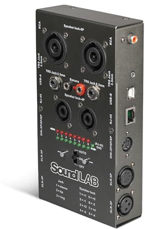 Soundlab Audio Connector and Network Lead Cable Wire Continuity Tester Checker, Jack Plug, USB, Din, XLR, RJ45, Banana, Speaker, USB-B, RCA Phono, Battery Operated