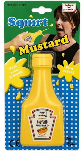 jokeshop Squirt Senf Sauce Flasche Classic Fake Funny Prank Gag Praktische Lebensmittel Witz Neuheit Requisite