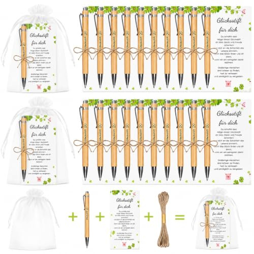 CTYUEYUN 24 Sets Abschiedsgeschenk Kollegen Abschiedsgeschenk Schüler | Glücksstift ,Karte und Organzabeutel,Geschenke für Personalisiertes Abschiedsgeschenk Schüler Kollegen Geeignet Prüfungsgrüße