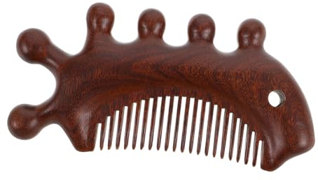 ORFOFE Massagekamm für Kopfhautmassage und Haarpflege aus Sandelholz mit Glatter Oberfläche Tragbar zur Entspannung von Kopf und Nacken für Zuhause und Reisen