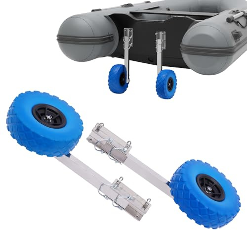ROGONPDK Roues arrières de 40 cm, roues de 150 kg, roues de transport, roues de bateau pneumatique, pour tous les types de bateaux gonflables