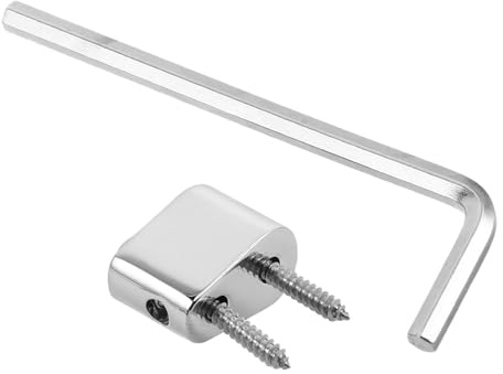 AKOOSY Tuerca de Bloqueo Independiente para Puente Eléctrico sin Pala, Pieza de Repuesto Metálica Plateada, 2,4 X 1,8 X 0,9 Cm, Compatible con Cuerdas de Guitarra Eléctrica, Accesorio
