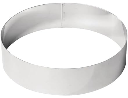 De Buyer GM374 Stainless Steel Mousse Ring, 240 mm x 60 mm | Seamless weld ensures perfectly smooth, professional presentation when molding or baking commercial desserts.