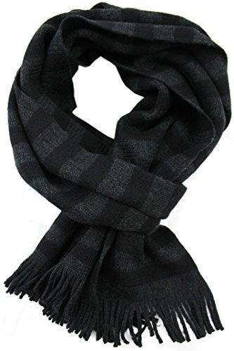 Rotfuchs Schal Strickschal Raschelschal Streifen modisch grau schwarz 100% Wolle (Merino) R-586