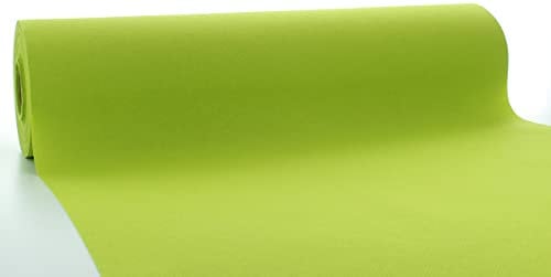 Tischband / Tischläufer in Kiwi-grün von Mank; 40cm x 24m, alle 120cm perforiert, Material: 70g Airlaid