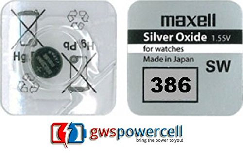 GWS-POWERCELL® MAXELL KNOPFZELLEN UHRENZELLEN UHREN BATTERIEN REIHE TYP (386, 1x)