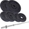 ScSPORTS® Langhantel Set - 18/28/40/50 kg, inkl. Langhantelstange 30mm, 120/160cm, Gewichte, Gusseisen, Sternverschluss - Langhantelset, Hantelset (17,5 kg (2 x 5/2,5/1,25))