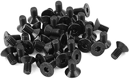 sourcingmap® 50 Stk Schwarz M4 x 8 mm Legierungs-Stahl Sechskant Sockel Flachkopf Senkkopfschrauben de
