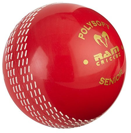 Ram Cricket Poly Soft Ball - Coaching Training Ball - Box of 6 – Firm Construction with Realistic & Consistent Bounce – Embossed Seam for Enhanced Feel and Grip – Weighted to Mimic Real Cricket Ball