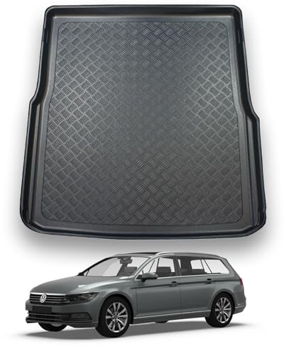 NOMAD Boot Liner Mat for VW Passat Estate 2015-2023 | Tailored PE Car Boot Protector Tray, Waterproof Raised Edge Trunk Mat, Easy Clean Cargo Floor Liner