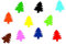 Miniblings 10x Tanne Bügelbilder Aufnäher Flock Weihnachtsbaum Patch Bügelbild I Kinder Bügelflicken Patches zum Aufbügeln - Flockfolie - Applikation Nähen, Farbe:bunt gemischt