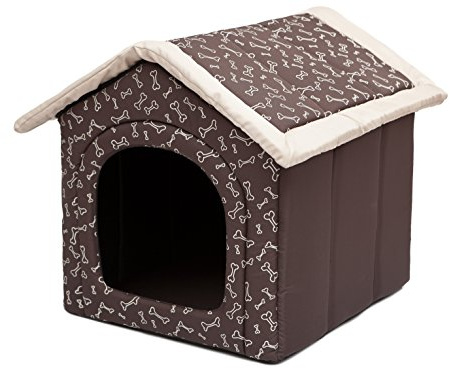 DOGGY Hobbydog R2 BUDKOS15 Doghouse R2 44X38 cm Brown with Paws, S, Brown, 700 g