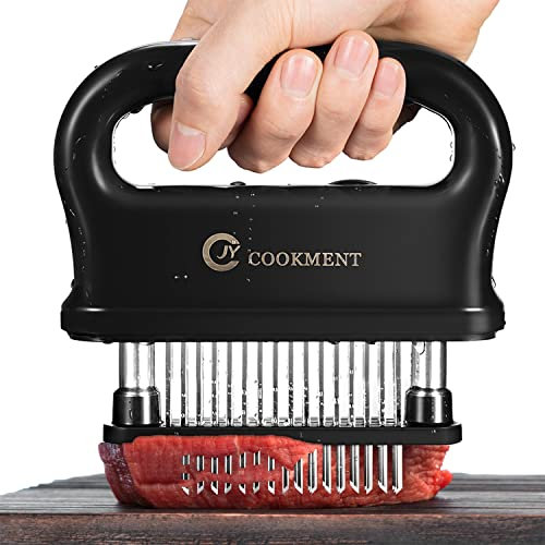 Attendrisseur de viande avec 48 Lames Ultra Sharp Aiguille en acier inoxydable, outil de cuisine le meilleur pour attendrir, BBQ, marinade par JY Cookment
