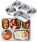 AIYoo Set of 2 Stainless Steel Rectangular Divided Plates Tray 5 Sections Dinner Plates for Adults - Unbreakable Metal Plate for Campers, and Portion Control Reusable Plate
