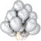 Oblique Unique® Luftballon Set Zahl 25 für Geburtstag Silberhochzeit silberne Hochzeit Feier Jubiläum Party 10 Deko Ballons Silber Weiß