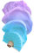 Winged Sirenny Belly Dance Silk Fan Veil Adjustable, 70(180 cm) Worship Praise Flag Streamer (pastel mystery)