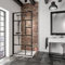 Schulte EP369108 68 1660 Duschwand Alexa Style 2.0 Walk In Black Style, 100 x 200 cm, 6 mm Sicherheitsglas Dekor Atelier 1 fixil beschichtet, schwarz matt, Montage auf Duschwanne oder Fliese