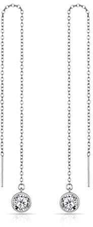 Orecchini in filo d'argento sterling creati con cristalli Zircondia®