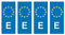 4 X PEGATINA MATRICULA EUROPEA ESPAÑA UE PLACA VINILO ADHESIVO STICKER DECORATIVAS