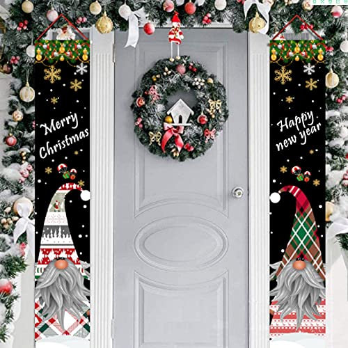 2 Stück Weihnachten Banner Weihnachtsdeko Amerikanisch Weihnachtsdeko Aussen Neujahr Outdoor Indoor Girlande Hängen Banner Weihnachten Für Party Zuhause Veranda Fenster Wanddekoration (T)
