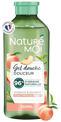 Naturé Moi - Gel Douche Douceur - Hydrate et Nourrit - Tous Types de Peaux - Pêche et Thé Vert - 96% d'Origine Naturelle - Flacon Recyclé - 250 ml - Fabriqué en France