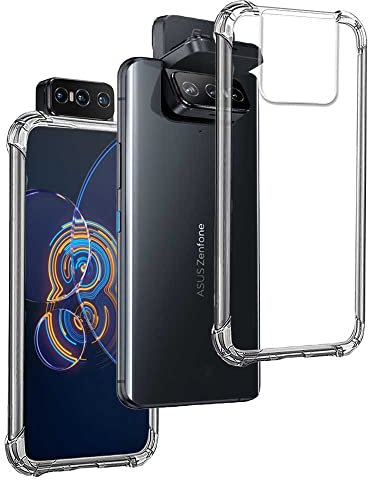 REY Coque Anti-Shock pour ASUS ZENFONE 8 Flip, TPU Transparent en Silicone Antichoc
