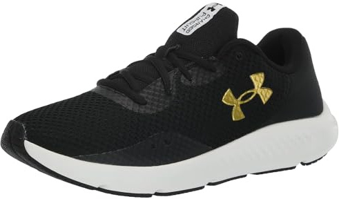 Under Armour UA Charged Pursuit 3, Zapatillas para Correr Hombre, Black Black Metallic Gold, 43 EU