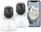 ANTELA Cámara Vigilancia WiFi Interior 2.4/5GHz, Cámara IP WiFi Interior 1080P, 355°/90°PTZ, Audio bidireccional, Visión Nocturna IR, Detección de Movimiento, Compatible con Alexa/Google Home (2pcs)