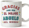 MUGFFINS Tazas para ABUELO - En Español - Gracias por ser el mejor - 11 oz / 330 ml - Regalo original y divertido
