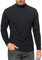 Mens Half Turtleneck Shirt Long Sleeve Pullover Basic Designed Undershirt Polo Neck Stretch Slim Fit Sweaters Black, M