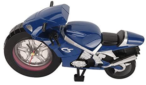 Shanrya Motorrad-Wecker, Leichter Batteriebetriebener Wecker, Genaues Timing, Stilvoll für für Cafés (Blau)