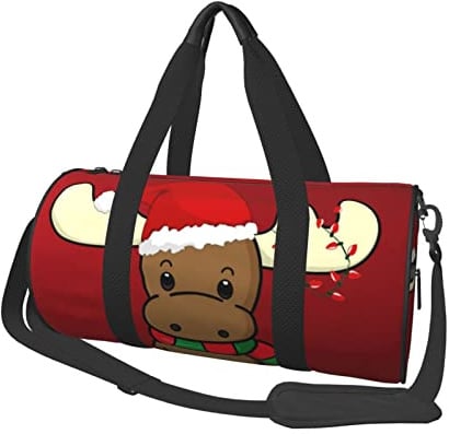 Runde Reisetasche mit niedlichem Weihnachts-Rentier-Sportbeutel für Männer und Frauen, Seesack, Sporttasche