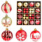 JOFONY Weihnachtsbaumkugeln,44 Stück Weihnachtskugeln Set,6cm und 3cm Christbaumkugeln Weihnachtsbaumschmuck Weihnachtskugeln Rot und Gold baumkugeln für Indoor Outdoor Weihnachtsbaum Deko
