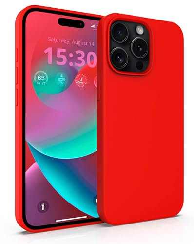MyGadget Cover per iPhone 15 Pro Max - Custodia Antiurto in Silicone Morbido – Case con 3 Strati in TPU Ultra Resistente - Protezione Antigraffio - Rosso