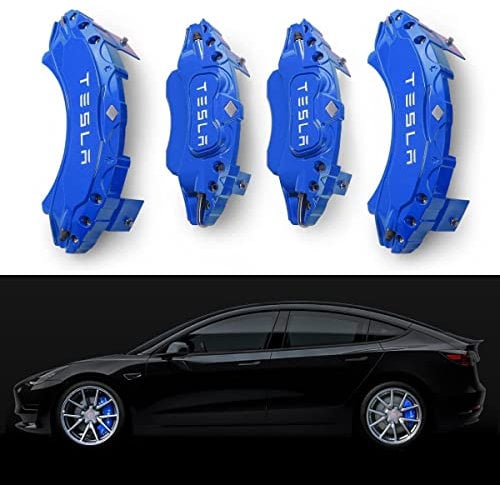 BRALEM Car Brake Caliper Covers For Tesla Model 3 2016-2022, Aluminum Alloy Wheel Brake Wheel Hub Modification Durable Decoration Accesories,F