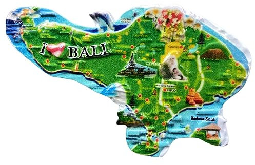 Moiilvcla Kühlschrankmagnet Bali Indonesien Kreative Karte Kühlschrank Magnet 3D Reise Souvenir Kühlschrank Dekoration Magnet Aufkleber Handwerk Kollektion
