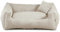 Gutekissen® Hundebett aus weichem Material, gefüllt mit Polyurethanschaumstoff, Geripptes Material, schmutzabweisend, Farb- und Größenwahl, inklusive kleines Kissen. (M - 80x65, Beige)