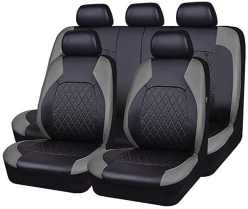 HIPATU Autositzbezüge Kunstleder Set für Seat Cupra Born 2021+, Sitzbezüge Auto Komplettes Set, Wasserdichtes Atmungsaktiv Verschleißfestes Sitzbezügesets,A-Gray