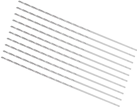 CoCud Mini Barrena Rosca para Taladro Diámetro Barrena 0 8mm Longitud Total 60mm Barrena Rosca Acero Alta Velocidad (Aplicaciones: para Metal Plástico y Carpintería) 10 Uds