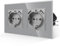 JIMEIDA Double prise avec USB en gris, prise en verre 16 A avec port USB-A, prise murale encastrée, 157 x 86 mm, 250 V