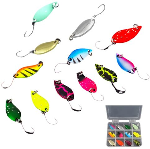 AppâT à Truite 12 CuillèRes 5g RéCipient CuillèRe à Truite Accessoires De PêChe CuillèRes à Truite Applicable à Diverses Eaux De PêChe