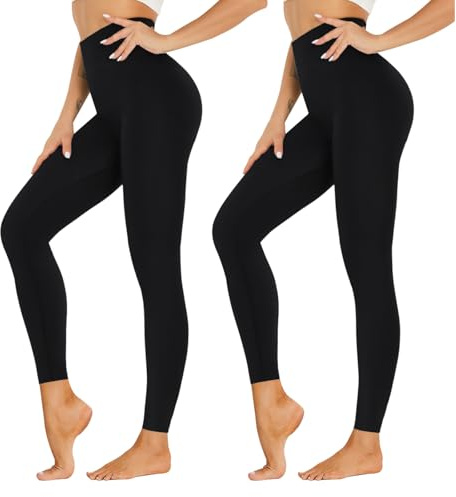 FuelMeFoot Leggings Damen High Waist Sportleggings | Damen Lang Elastisch Bauchkontrolle Slim Fit Sporthose Leggins für Yoga Gym Fitness Alltag