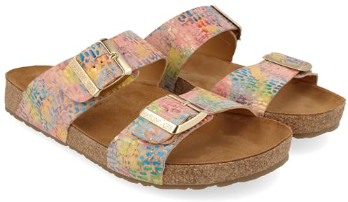HAFLINGER Bio Andrea Leder Pantolette Sandale Corkmulti Rainbow (1743), Gr 37