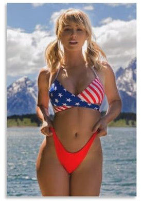 Sara Jean Underwood Poster auf Leinwand, Motiv: Hot Girl, Wandkunst, Bilddrucke, hängende Foto-Dekoration, Heimposter, Kunstwerke, 40,6 x 5,1 cm